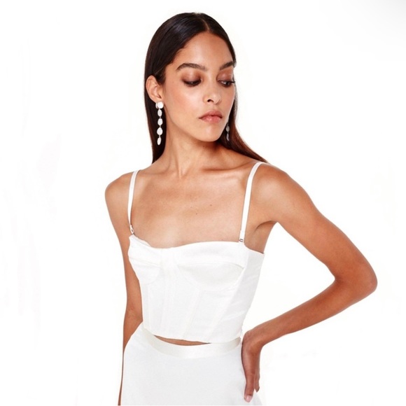 NEW CAMI NYC WHITE SILK BUSTIER TOP - Picture 3 of 7